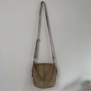 Beautiful Danier Italian Leather Taupe Crossbody Bag Adjustable Strap Minimalist